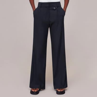 Navy Tess Full Length Trousers