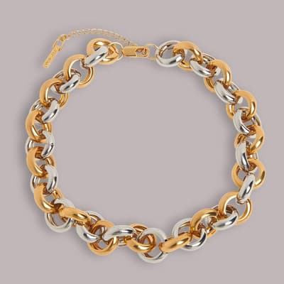 Gold/Silver Mixed Metal Chunky Chain Bracelet