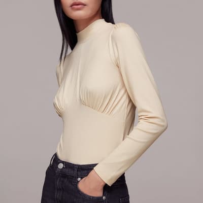 Nude Gathered Bust Top 