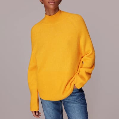 Yellow Relaxed Funnel Neck Jumper