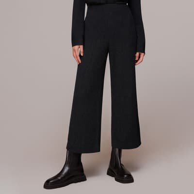 Black Sparkle Cropped Trousers