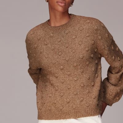Brown Bobble Knitted Jumper