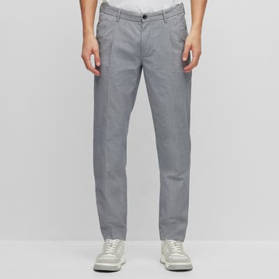 Grey Kaito Cotton Blend Trousers