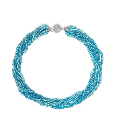 Silver Multi London Blue Quartz Layer Necklace