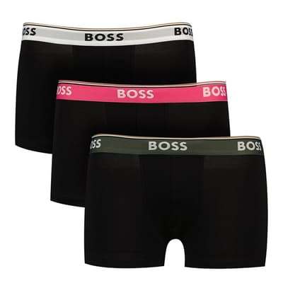 Black Power Contrast Waistband Boxer Shorts 3 Pack