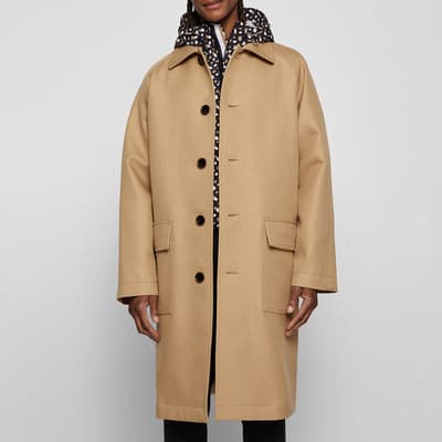 Brown Cam cotton Longline Coat