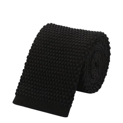 Black Knitted Cotton Tie