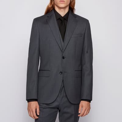 Dark Grey Johnstons Wool Suit Jacket