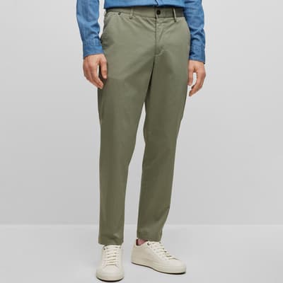 Green Perin Cotton Blend Suit Trousers