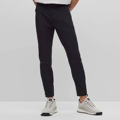 Black Track Straight Trousers