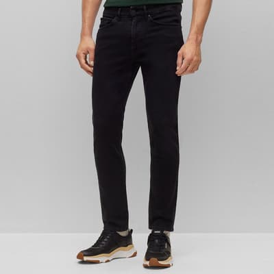 Black Taber Stretch Cotton Trousers