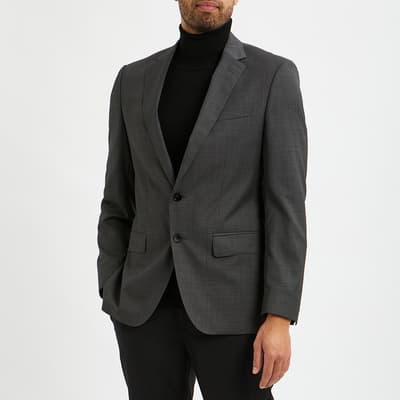Charcoal Huge Wool Suit Jacket