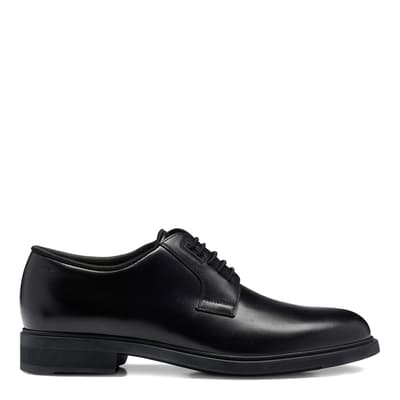 Black Firstclass Derb Leather Shoes