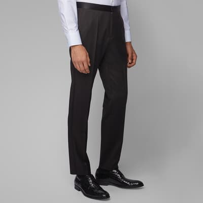 Black Gilan Wool Dinner Suit Trousers