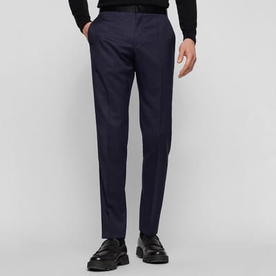 Dark Blue Gilan Wool Suit Trousers