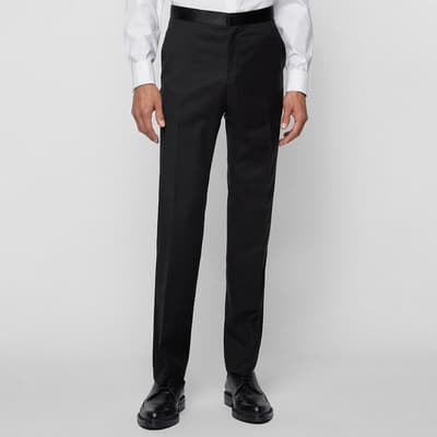 Black Ledan Wool Dinner Suit Trousers