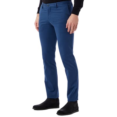 Blue Stanino Stretch Cotton Trousers