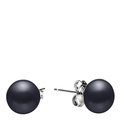 Black/Silver Freshwater Pearl Earrings 