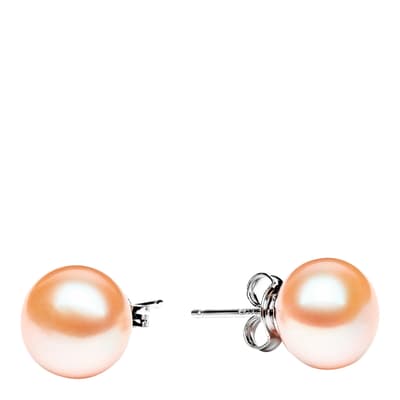 Peach/Silver Freshwater Pearl Earrings 