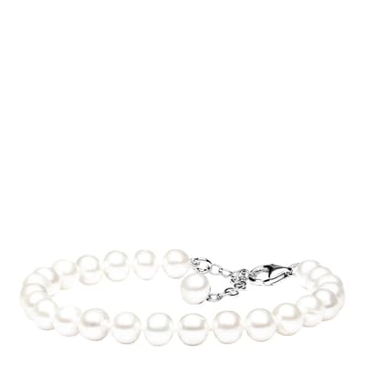White Sterling Silver Freshwater Pearl Bracelet