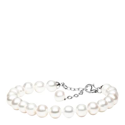 White Sterling Silver Freshwater Pearl Bracelet