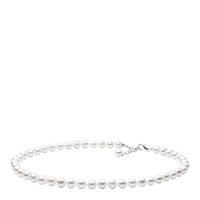 White White/Silver Freshwater Pearl Necklace