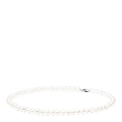 White White/Silver Freshwater Pearl Necklace 