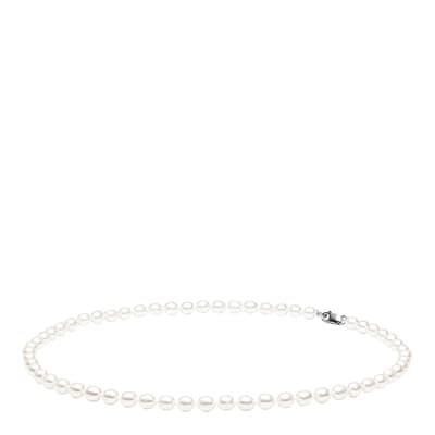White White/Silver Freshwater Pearl Necklace 