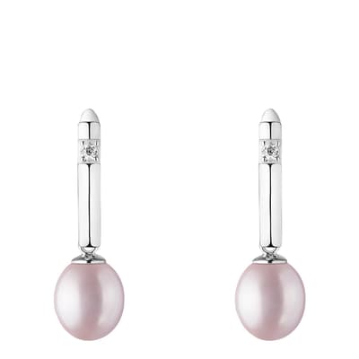 Pink Sterling Silver Freshwater Pearl Earrings