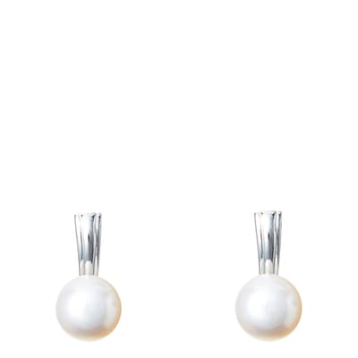 White Sterling Silver Freshwater Pearl Earrings