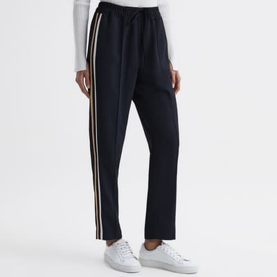 Navy Petite Odell Tapered Trousers
