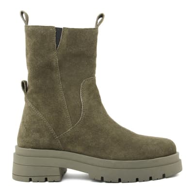 Khaki Suede Ankle Boot