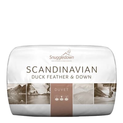 Scandinavian Duck Feather And Down Duvet, 10.5 Tog, Single