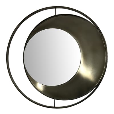 Concentric Circles Iron Mirror Metallic Black Nickel