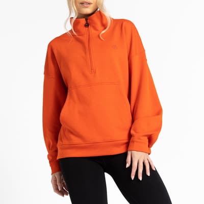 Orange Half Zip Sweatshirt