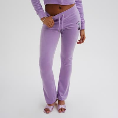 Lilac Velour Graphic Trackpant