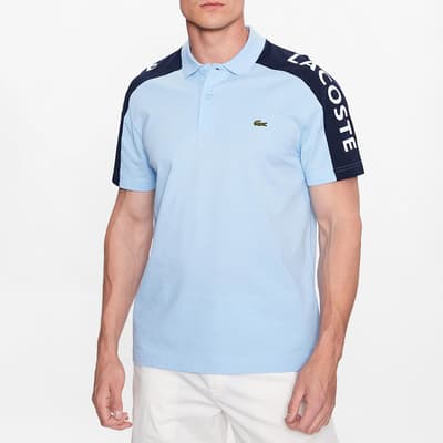 Light Blue Contrast Design Cotton Polo Shirt