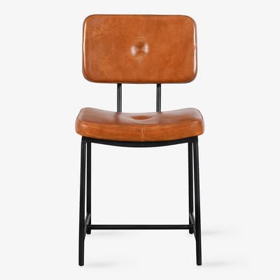 Ashby Leather Dining Chair, Tan