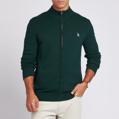 Green Full Zip Cotton Jacket