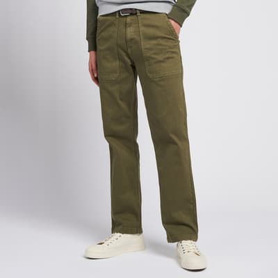 Khaki Cotton Blend Utility Trousers