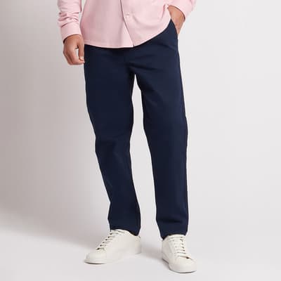 Navy Classic Cotton Blend Trousers