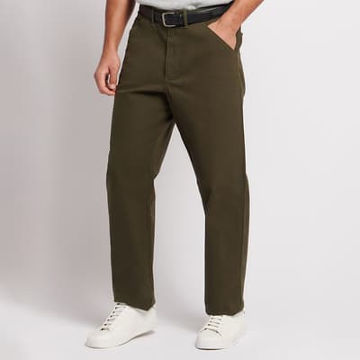 Dark Green Worker Cotton Trousers