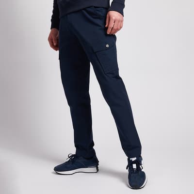 Navy Cotton Cargo Trousers