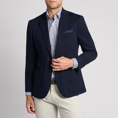 Navy Solid Jersey Cotton Blazer