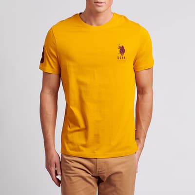 Yellow Large Embroidered Logo Cotton T-Shirt