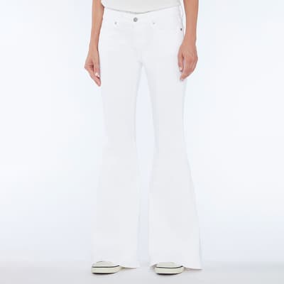 White Flare Stretch Jeans