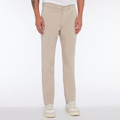 Sand Slim Cotton Blend Chino Trousers