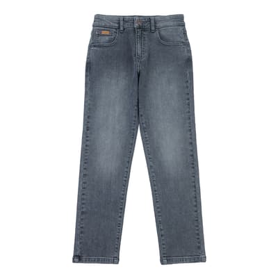 Younger Boy's Washed Grey Slim Stretch Jeans