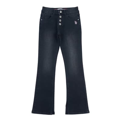 Teen Girl's Washed Black Bootcut Stretch Jeans