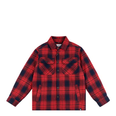 Teen Boy's Red Check Shacket